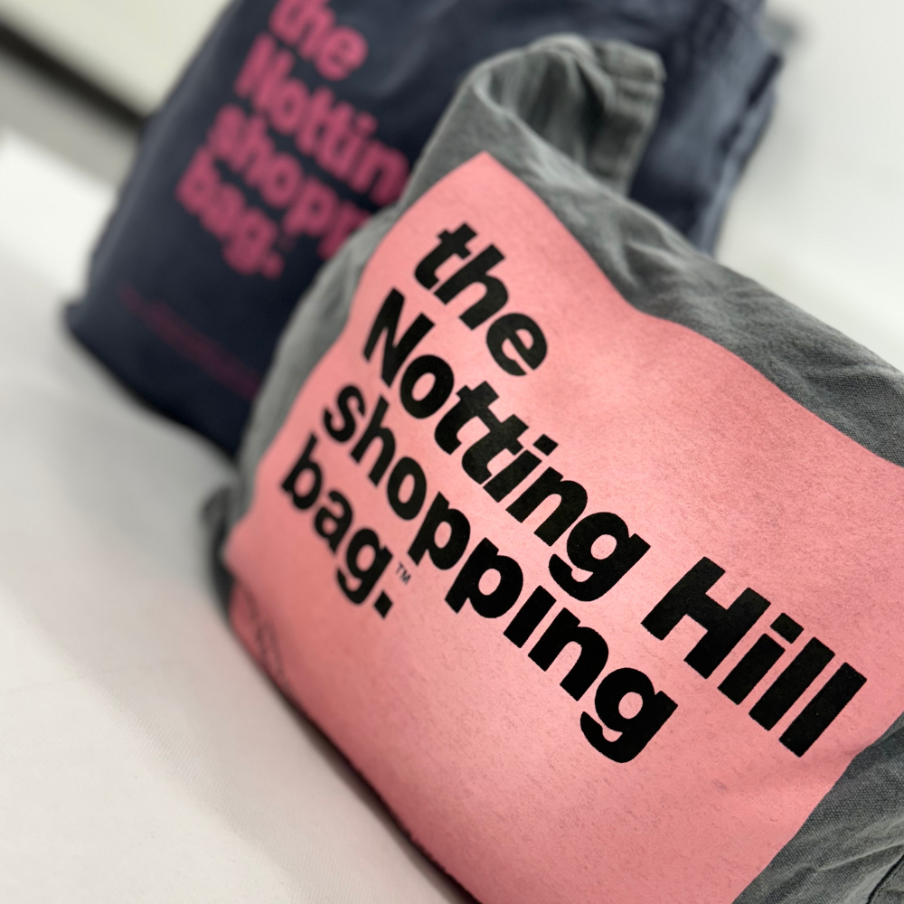 The Notting Hill Shopping Bag™  | Denim collection | Stonewash with pink