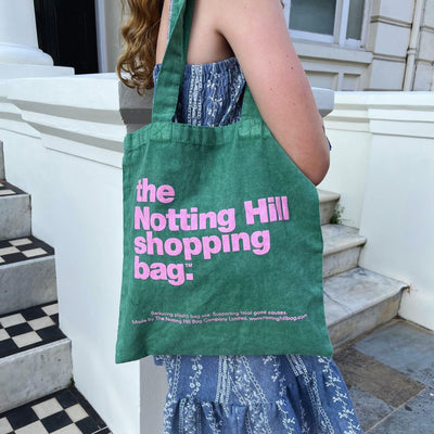 The Notting Hill Shopping Bag™  | Mini Collection | Green with pink