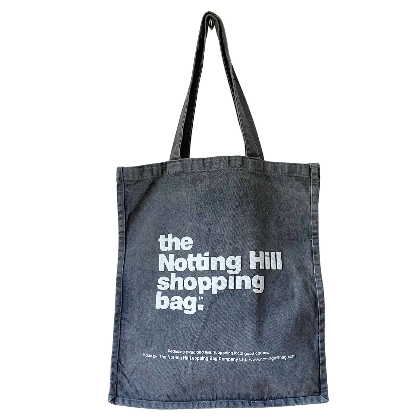 The Notting Hill Shopping Bag™  | Denim collection | Grey with white