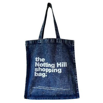 The Notting Hill Shopping Bag™  | Oversize Denim collection | Stonewash with white