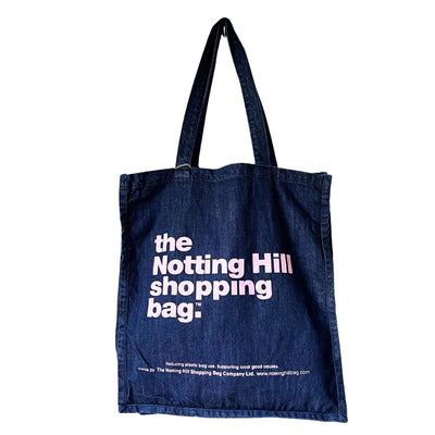 The Notting Hill Shopping Bag™  | Denim collection | Navy with pink