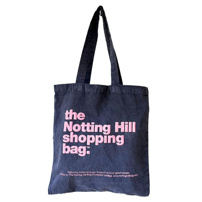 The Notting Hill Shopping Bag™  | Mini Collection | Navy with pink