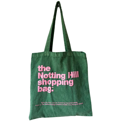 The Notting Hill Shopping Bag™  | Mini Collection | Green with pink