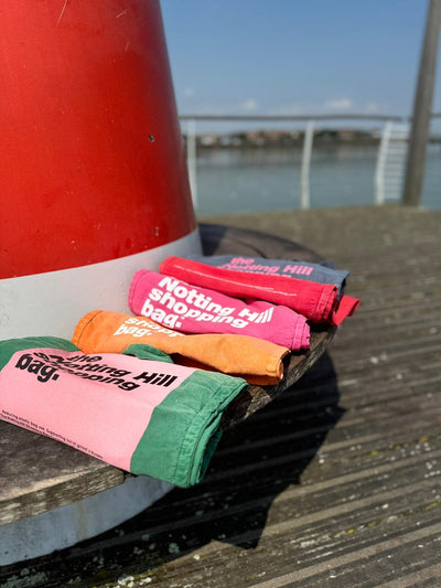 The Notting Hill Shopping Bag™ | Hand Dye Collection | Red With Pink Logo