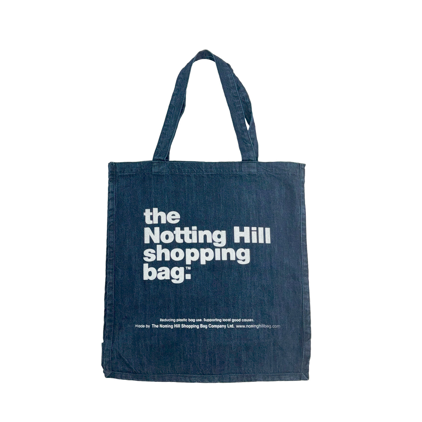 The Notting Hill Shopping Bag™  | Denim collection | Navy, White Logo