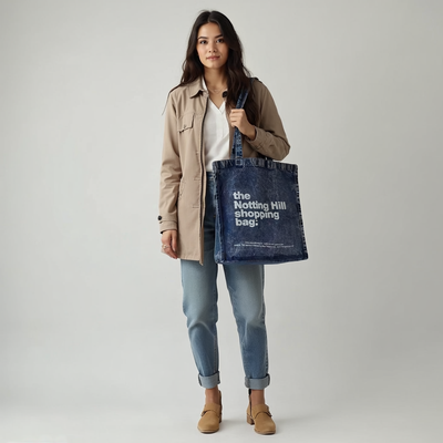 Oversize Denim collection | Ice blue with white